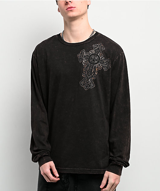 Affliction Dakota Hills Brown Long Sleeve T-Shirt | Zumiez