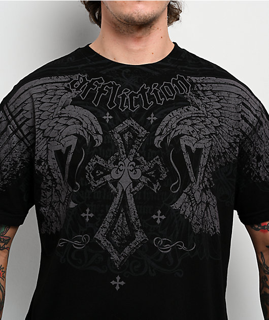 Affliction Dark Attack Black T-Shirt 