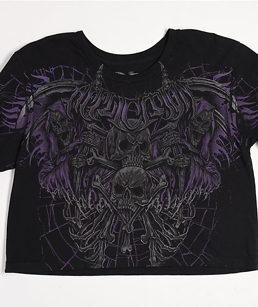 Affliction Darkness Falls Black Crop T-Shirt