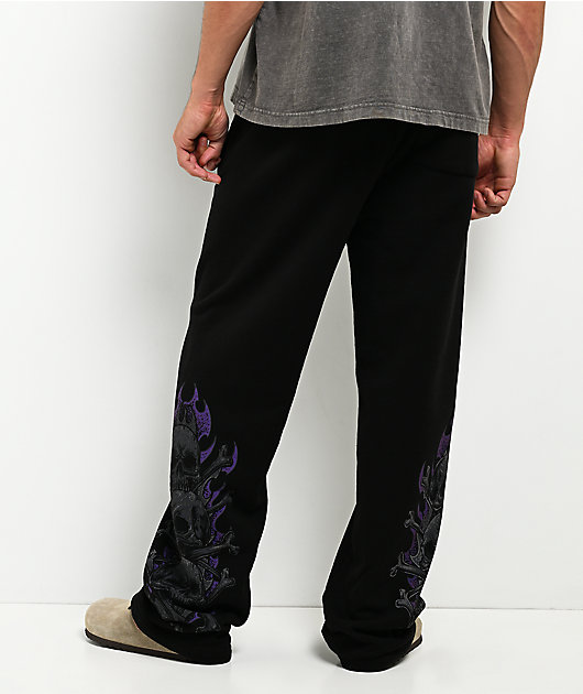 Affliction Darkness Falls Black Sweatpants