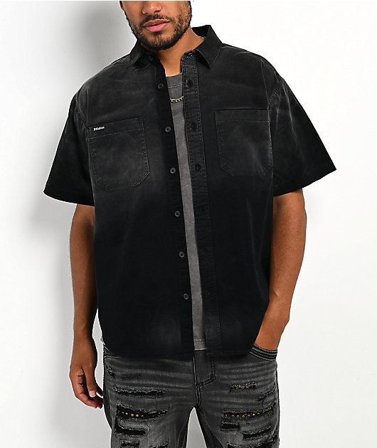 Affliction Death's Reflection Washed Black Button Up Shirt