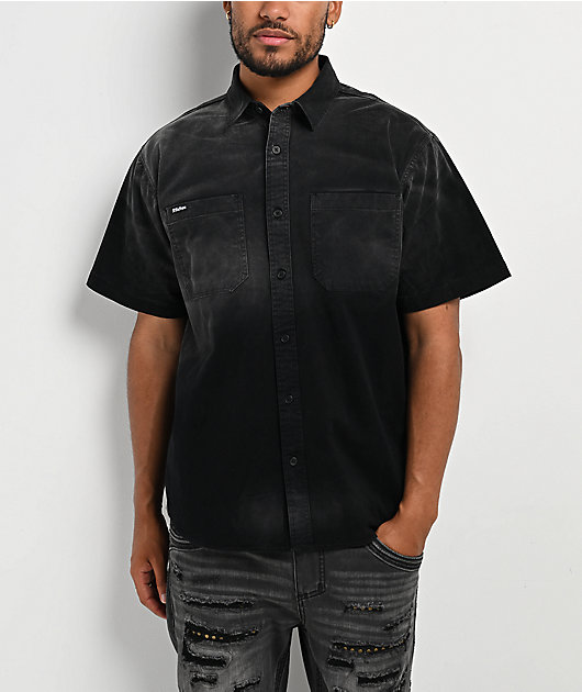 Affliction Death's Reflection Washed Black Button Up Shirt