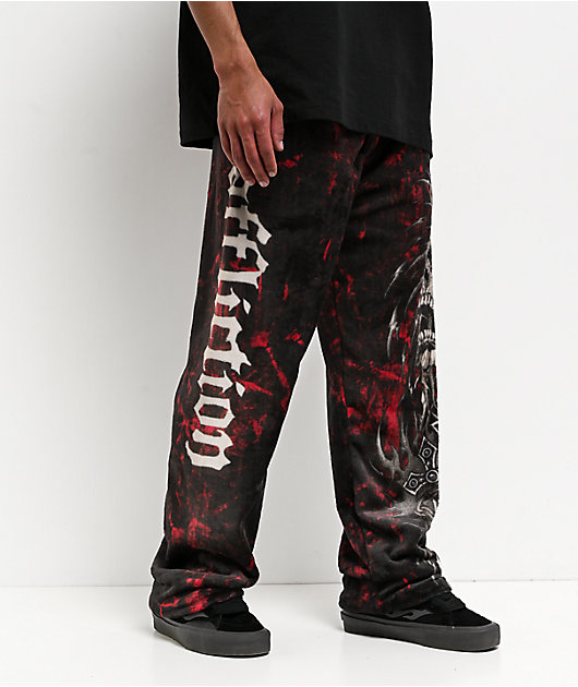 Affliction Decimation Black Plush Lounge Pants | Zumiez
