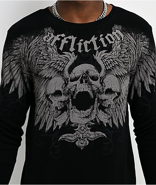 Affliction Desperation Black Thermal Long Sleeve T-Shirt