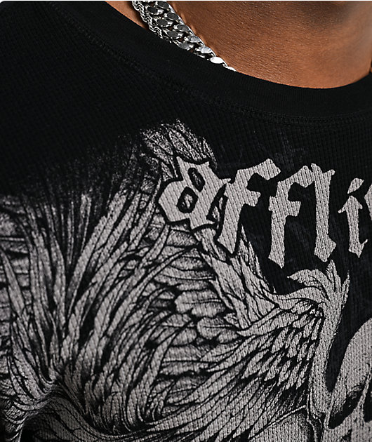 Affliction Desperation Black Thermal Long Sleeve T-Shirt