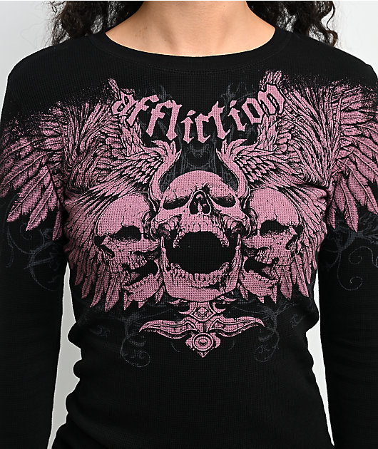 Affliction Desperation Black Thermal Long Sleeve T-Shirt