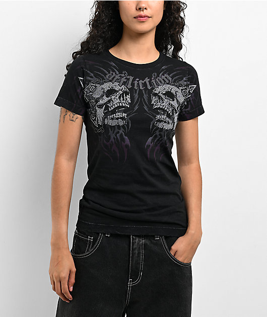 Affliction Destruction Black Wash T-Shirt