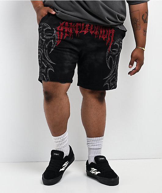Affliction Dismay Black Wash Sweat Shorts