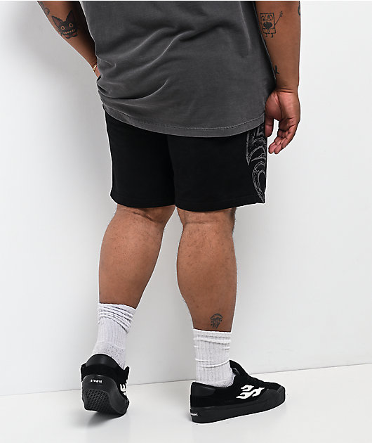 Affliction Dismay Black Wash Sweat Shorts