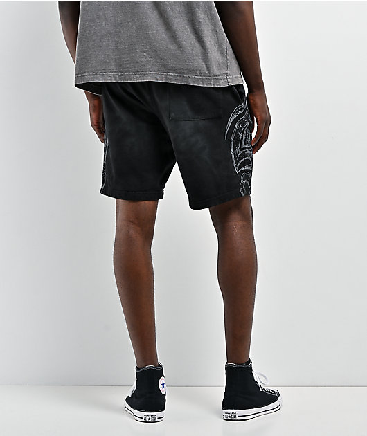 Affliction Dismay Black Wash Sweat Shorts