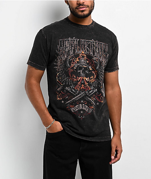 Affliction Duster Black Lava Wash Brown Reversible T-Shirt | Zumiez