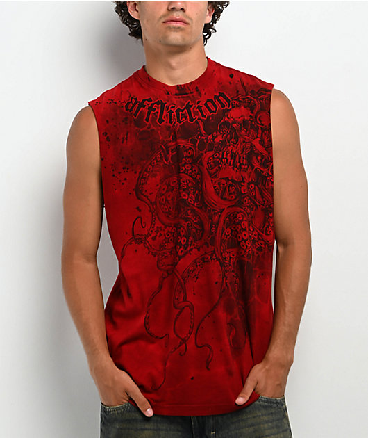 Affliction Eleven Red Tank Top