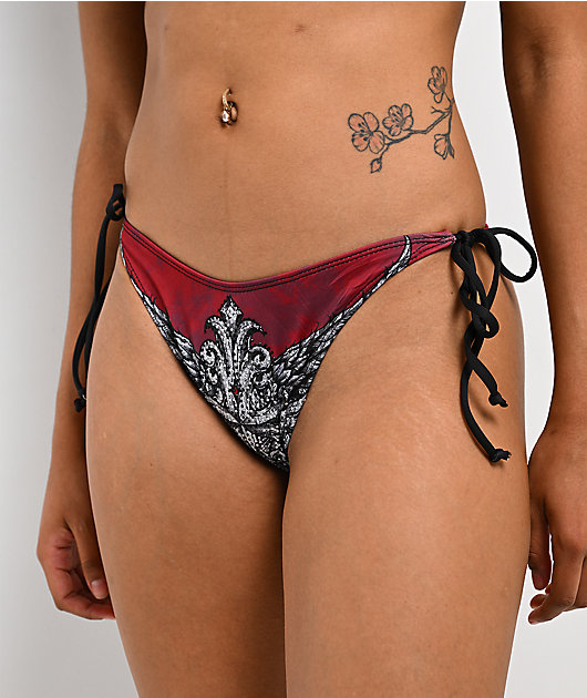 Affliction Empower Dark Red Bikini Bottom