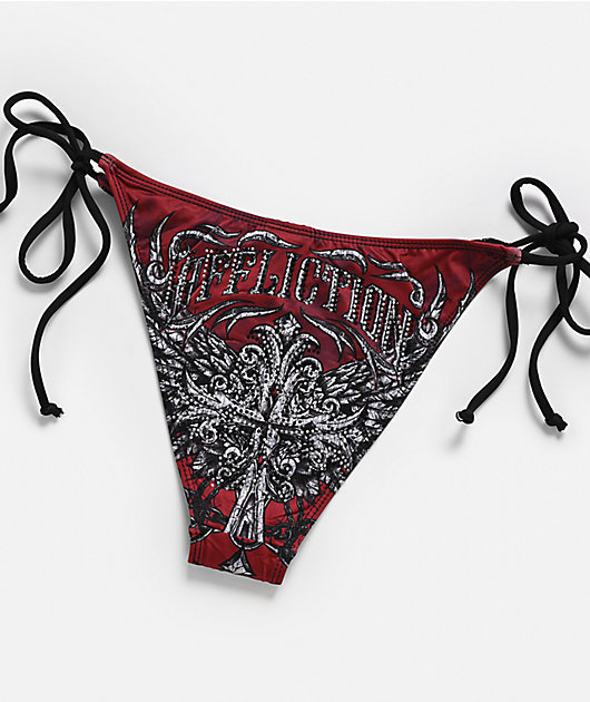 Affliction Empower Dark Red Bikini Bottom
