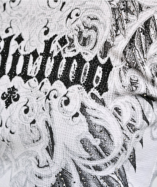 Affliction Estellerly White Thermal Long Sleeve T-Shirt