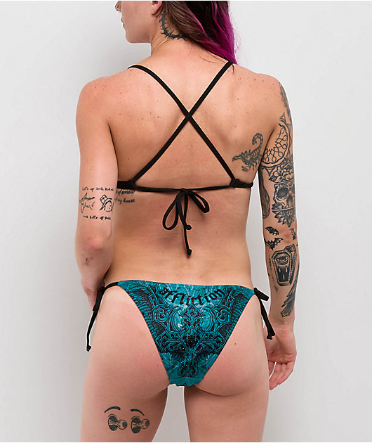 Affliction Eternal Throne Blue High Leg Bikini Bottom