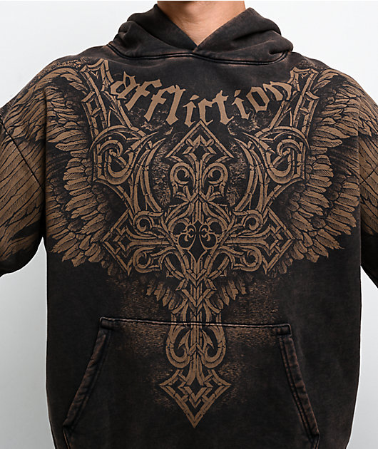 Affliction Eternal Throne Brown Wash Hoodie