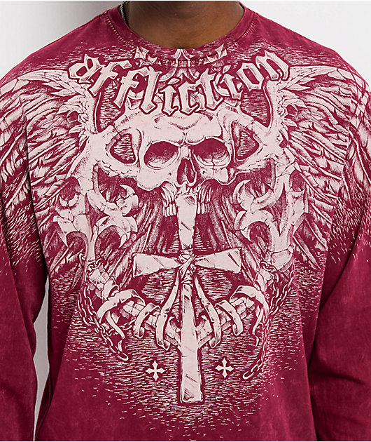 Affliction Eternity Dark Red Long Sleeve T-Shirt