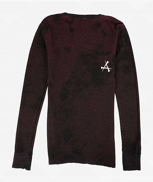 トップス Affliction ThermalL/S T-Shirt reversible Affliction Faded Iron Pink Wash Reversible Thermal Long Sleeve T