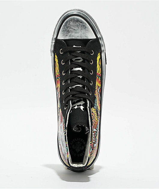 Affliction Flame & Fable Black, Red & Yellow Shoes
