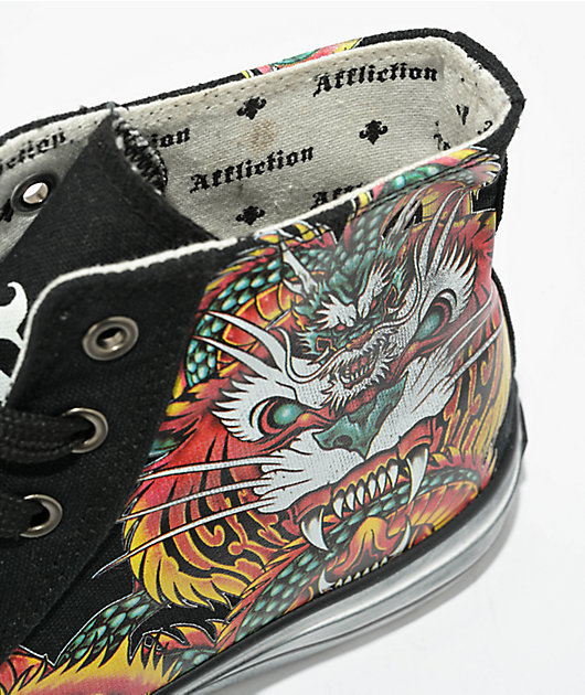 Affliction Flame & Fable Black, Red & Yellow Shoes