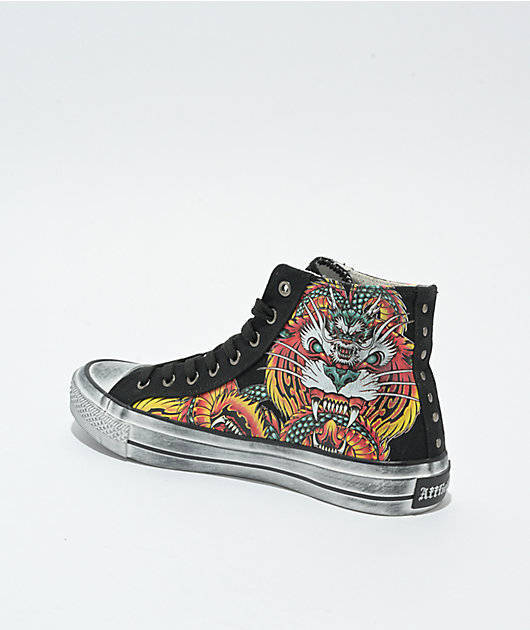 Affliction Flame & Fable Black, Red & Yellow Shoes