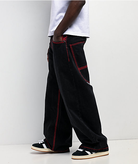 Affliction Flameful Faith Black Wide Leg Jeans