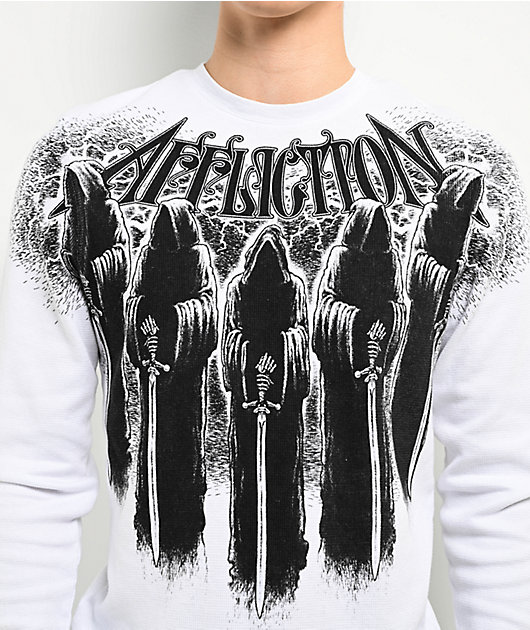 Affliction Foreboding White Thermal Long Sleeve T Shirt Zumiez