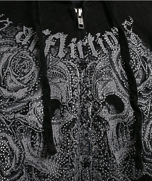 Affliction Forgotten Black Wash Zip Hoodie