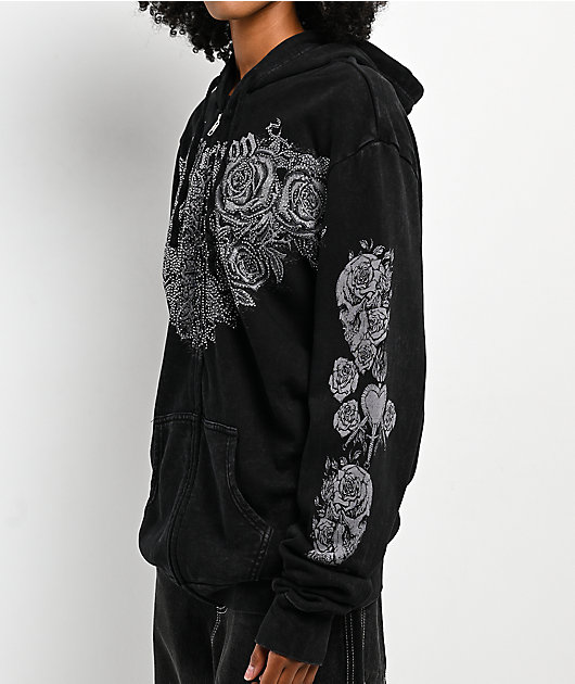 Affliction Forgotten Black Wash Zip Hoodie