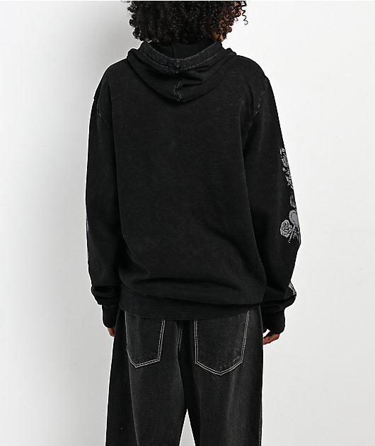 Affliction Forgotten Black Wash Zip Hoodie