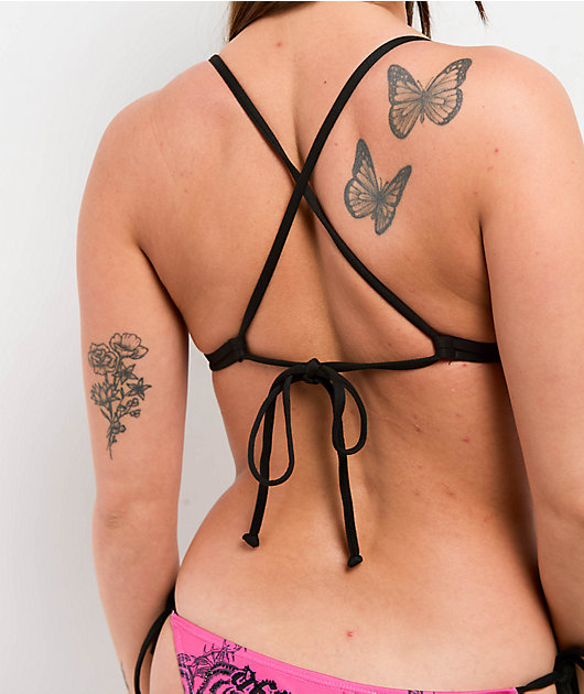 Affliction Forgotten Pink Triangle Bikini Top