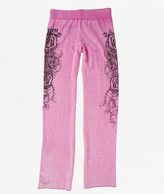 Affliction Forgotten Pink Wash Wide Leg Sweatpants