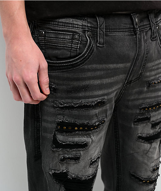 Affliction Gage Alchemy Black Wash Straight Leg Jeans