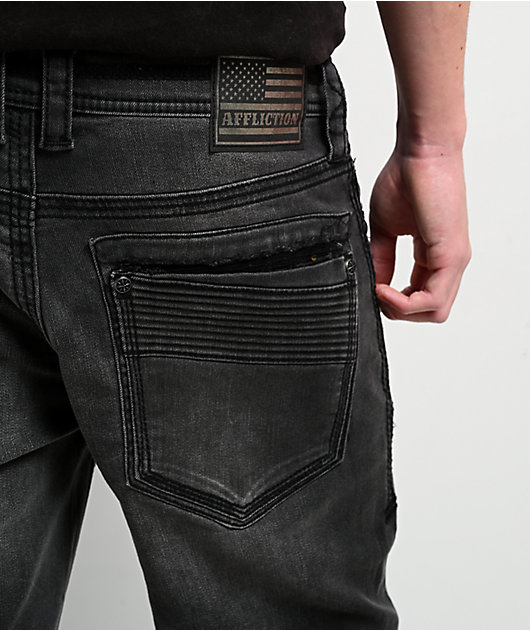 Affliction Gage Alchemy Black Wash Straight Leg Jeans