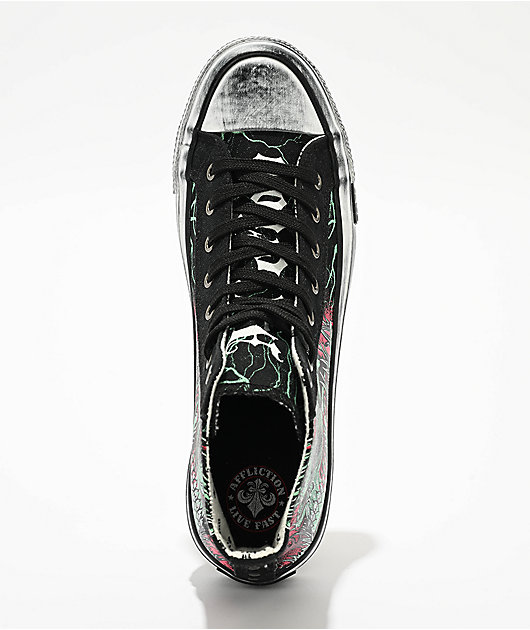 Affliction Ghost Black & Red Shoes