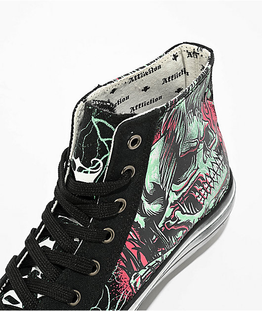 Affliction Ghost Black & Red Shoes