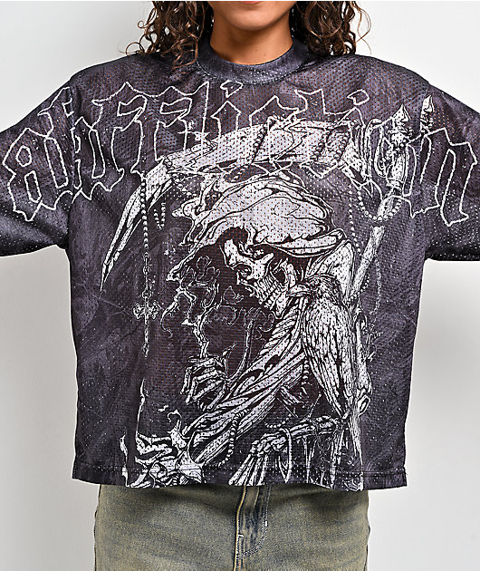 Affliction Ghost Fever Black Crop Jersey