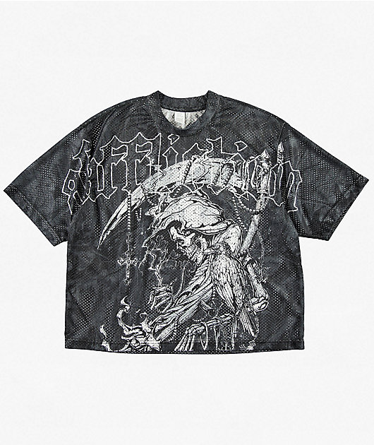 Affliction Ghost Fever Black Crop Jersey