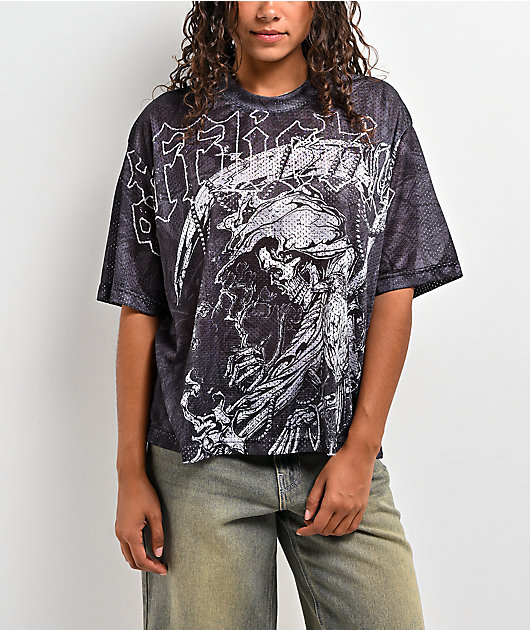 Affliction Ghost Fever Black Crop Jersey