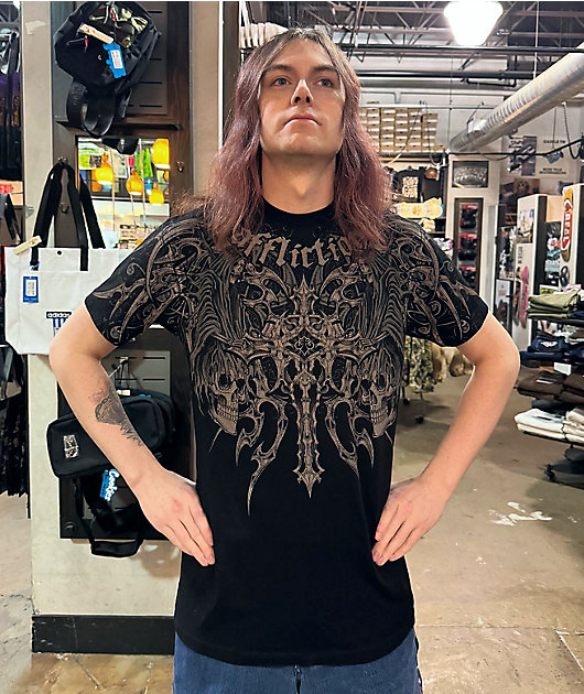 Affliction Haunted Passage Reflective Black T-Shirt | Zumiez