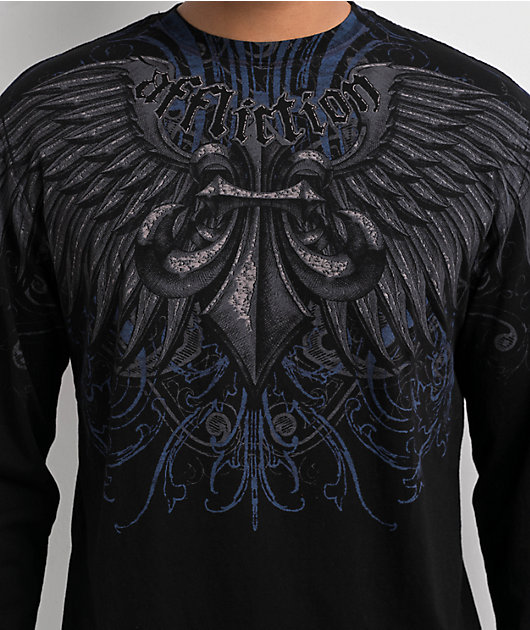 Affliction Ice Blade Black Long Sleeve T-Shirt