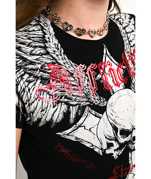 Affliction Imperial Life Black Crop T-Shirt