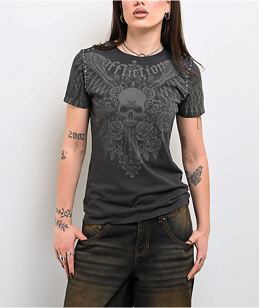 Affliction Indifference Black Wash T-Shirt