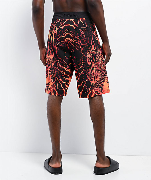 Affliction Infernal Nightmare Black Board Shorts | Zumiez