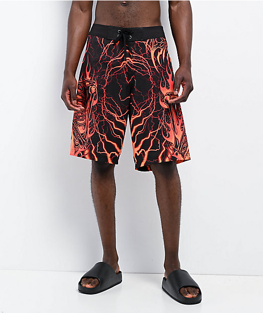 Affliction Infernal Nightmare Black Board Shorts | Zumiez