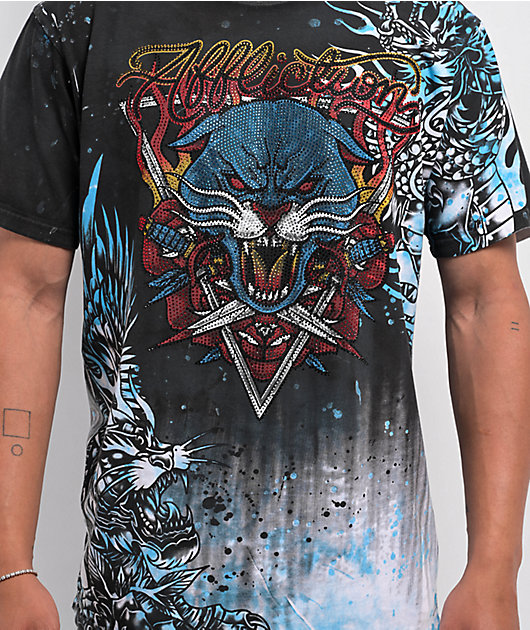 Affliction Internal Prowl Grey Wash T-Shirt | Zumiez
