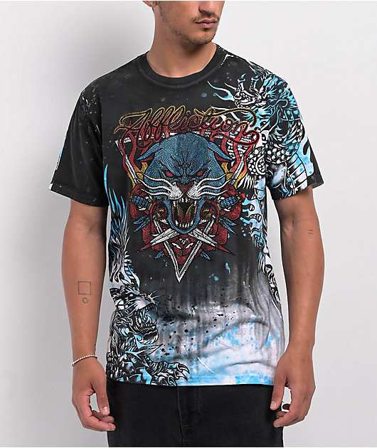 Affliction Internal Prowl Grey Wash T-Shirt | Zumiez