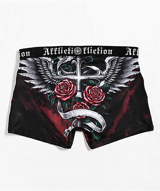 Affliction Ion Black & Red Boyshort Underwear