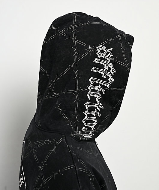 Affliction Iron Briar Black Wash Zip Hoodie | Zumiez